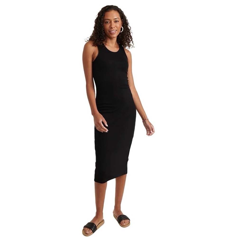 Marine Layer Elegant Black Sleeveless Midi Dress
